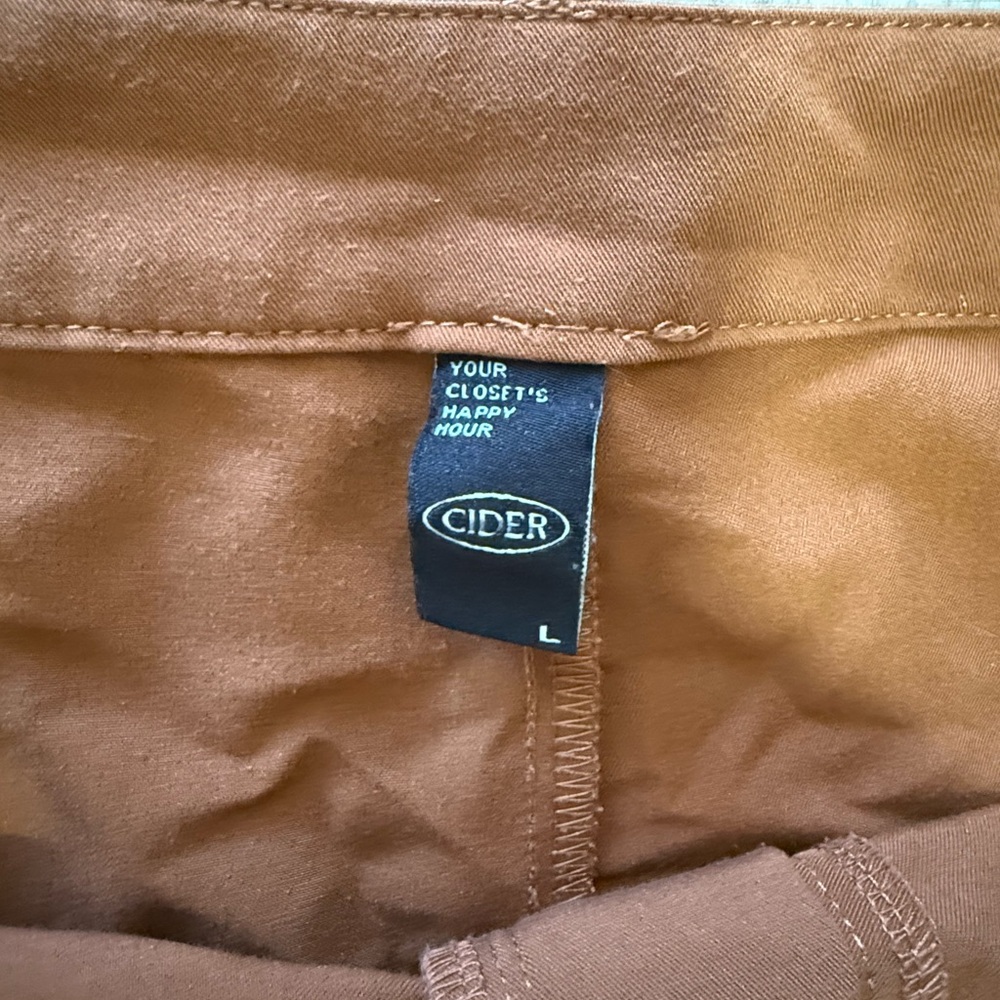 Cider High Rise Burnt Orange Pleated Slacks, Straight Leg Size Large - Picture 6 of 12
